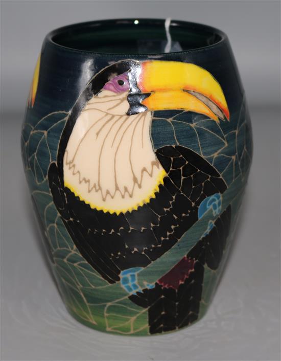 A Sally Tuffin for Dennis Chinaworks. A toucan vase, no.17 14cm